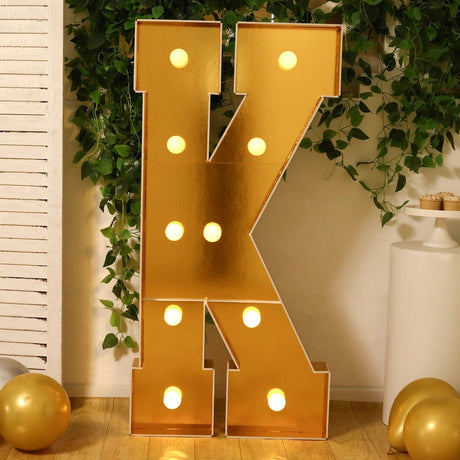 4ft Lighted Pre-Cut Foam Board LED Marquee Letter - Gold