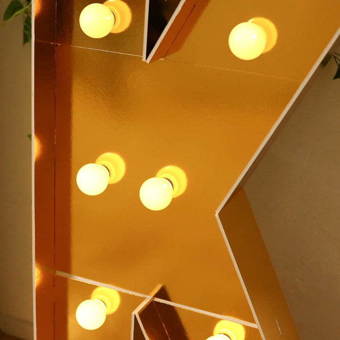 4ft Lighted Pre-Cut Foam Board LED Marquee Letter - Gold