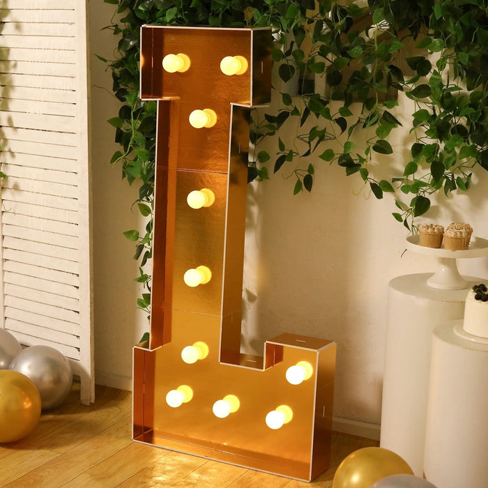 4ft Lighted Pre-Cut Foam Board LED Marquee Letter - Gold