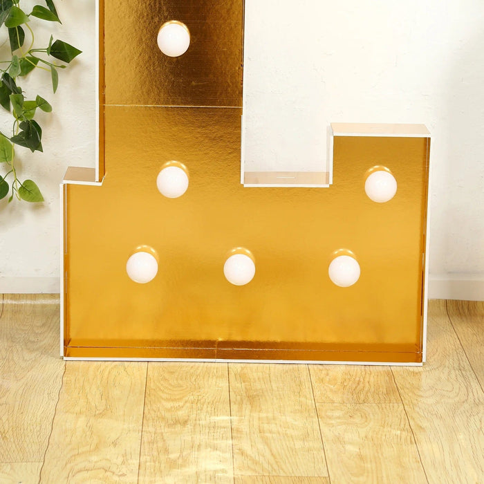 4ft Lighted Pre-Cut Foam Board LED Marquee Letter - Gold