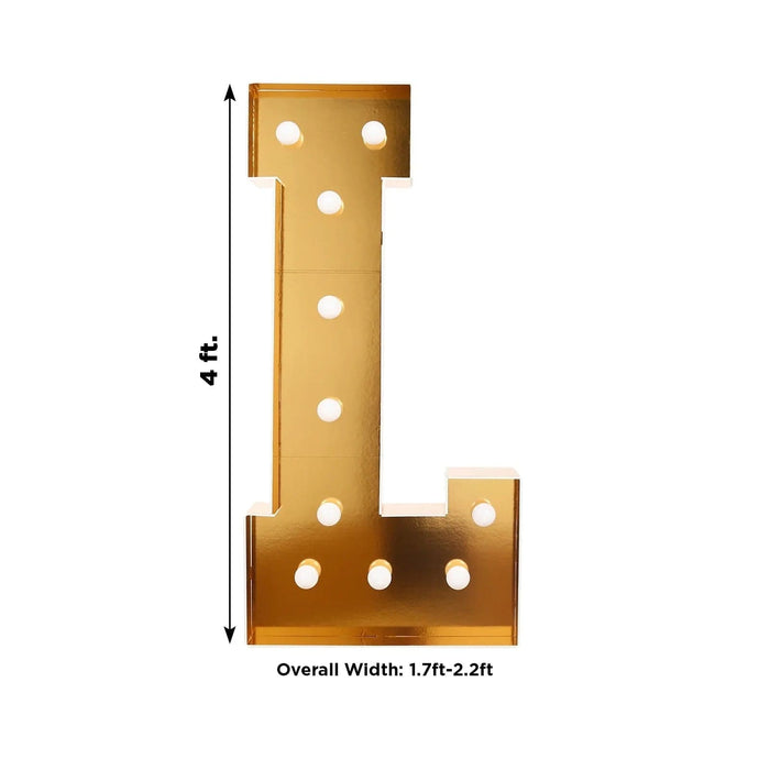 4ft Lighted Pre-Cut Foam Board LED Marquee Letter - Gold