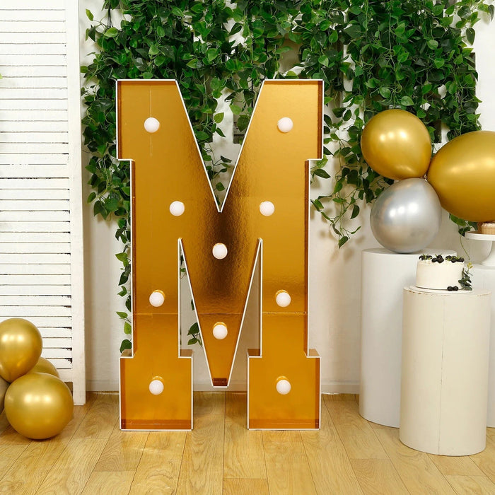 4ft Lighted Pre-Cut Foam Board LED Marquee Letter - Gold