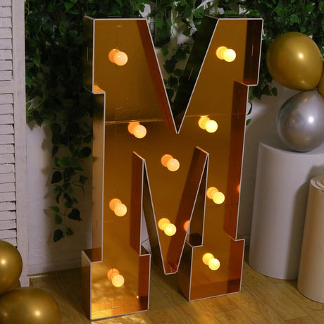 4ft Lighted Pre-Cut Foam Board LED Marquee Letter - Gold