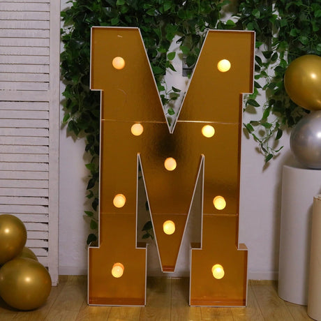 4ft Lighted Pre-Cut Foam Board LED Marquee Letter - Gold