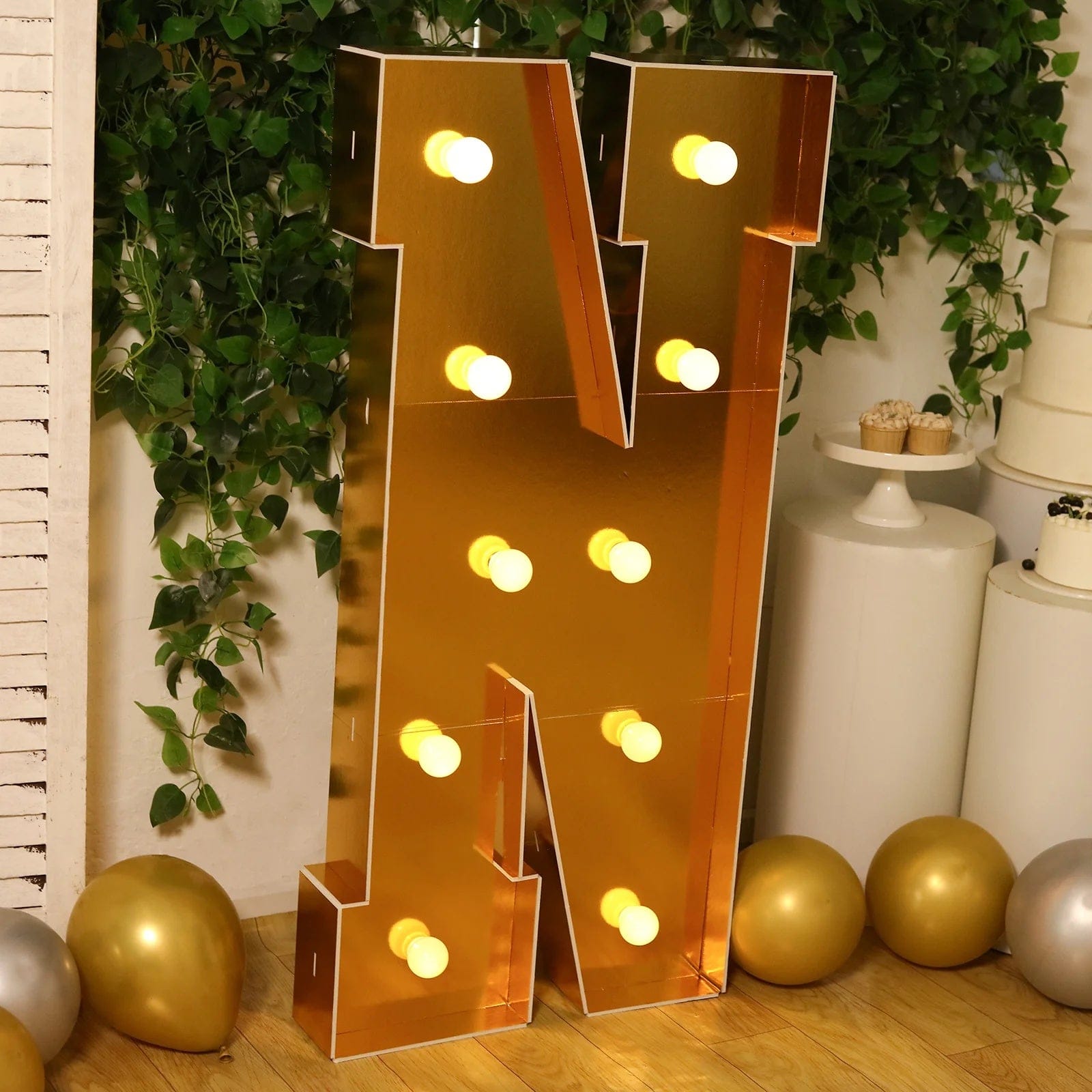 4ft Lighted Pre-Cut Foam Board LED Marquee Letter - Gold