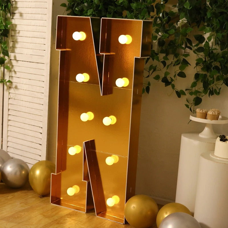 4ft Lighted Pre-Cut Foam Board LED Marquee Letter - Gold