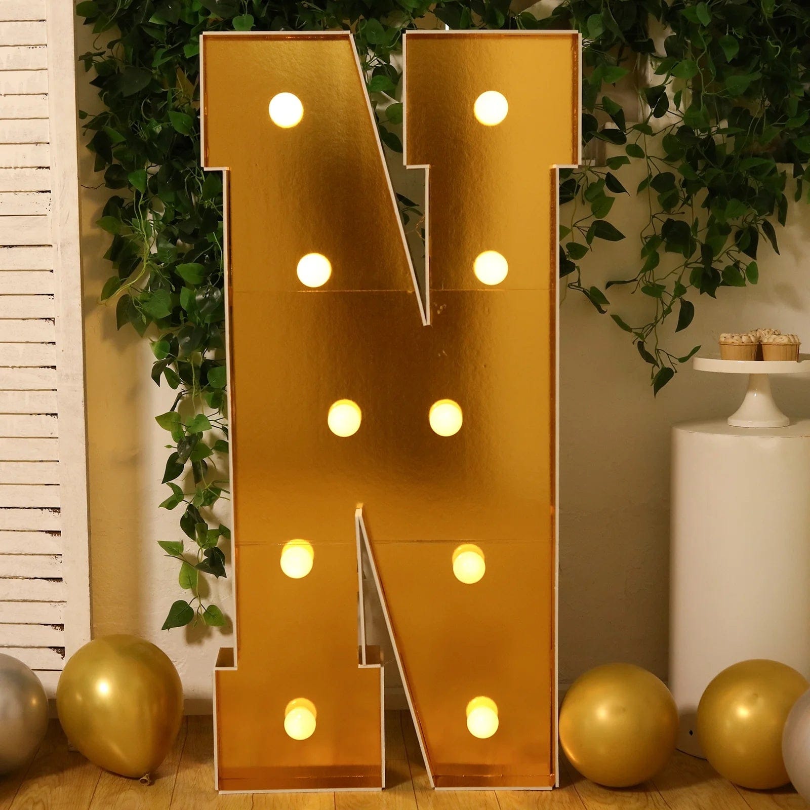 4ft Lighted Pre-Cut Foam Board LED Marquee Letter - Gold
