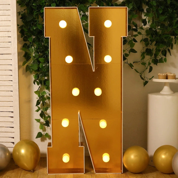 4ft Lighted Pre-Cut Foam Board LED Marquee Letter - Gold