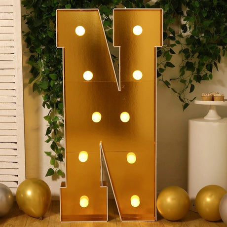 4ft Lighted Pre-Cut Foam Board LED Marquee Letter - Gold