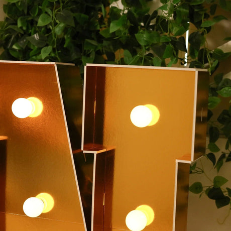 4ft Lighted Pre-Cut Foam Board LED Marquee Letter - Gold