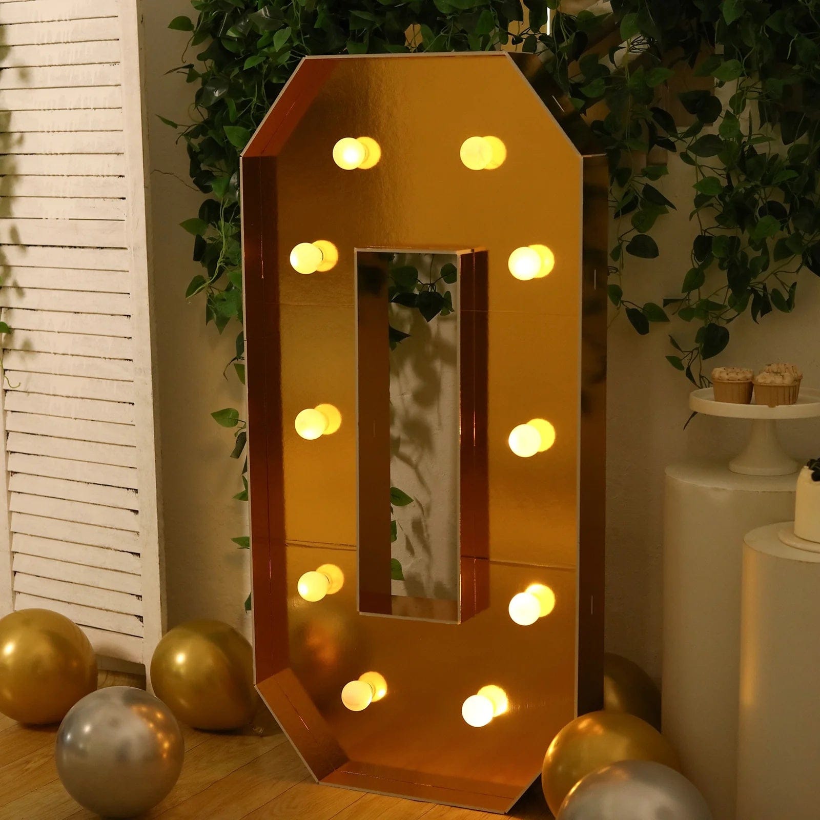 4ft Lighted Pre-Cut Foam Board LED Marquee Letter - Gold