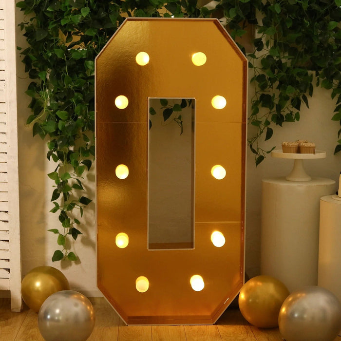 4ft Lighted Pre-Cut Foam Board LED Marquee Letter - Gold