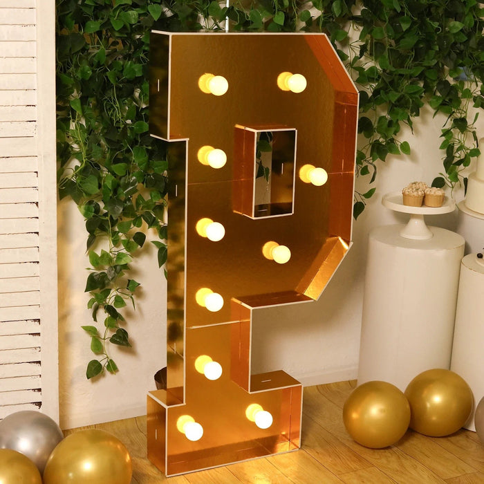 4ft Lighted Pre-Cut Foam Board LED Marquee Letter - Gold