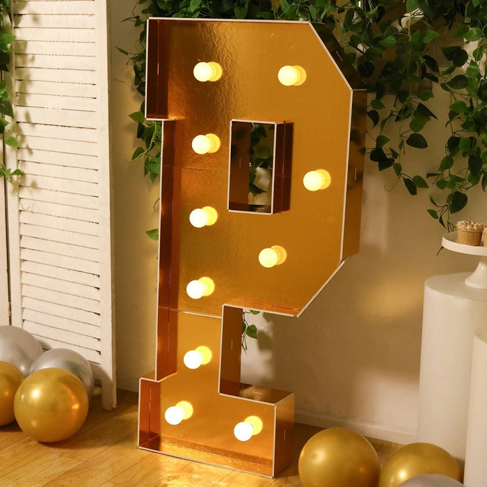 4ft Lighted Pre-Cut Foam Board LED Marquee Letter - Gold