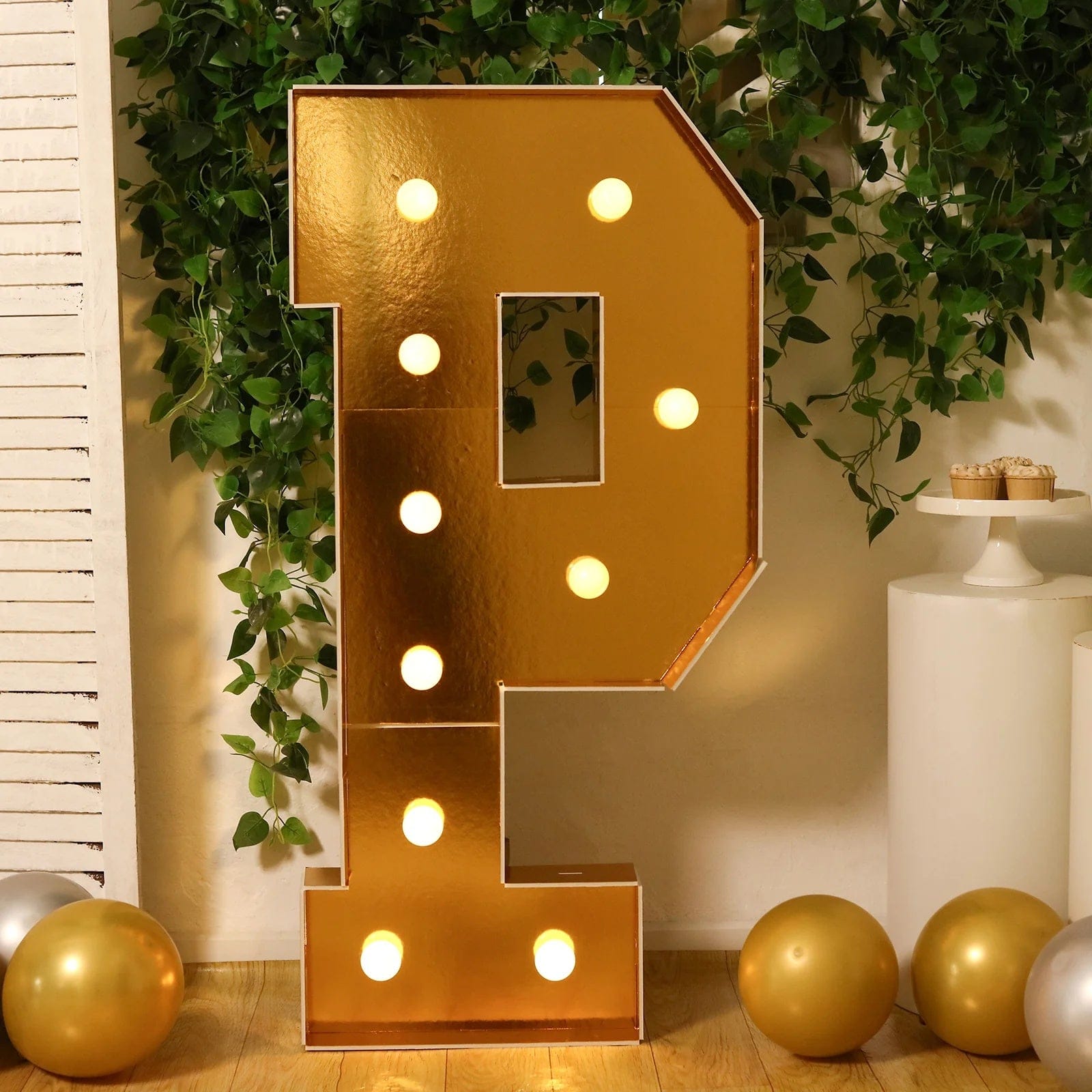 4ft Lighted Pre-Cut Foam Board LED Marquee Letter - Gold