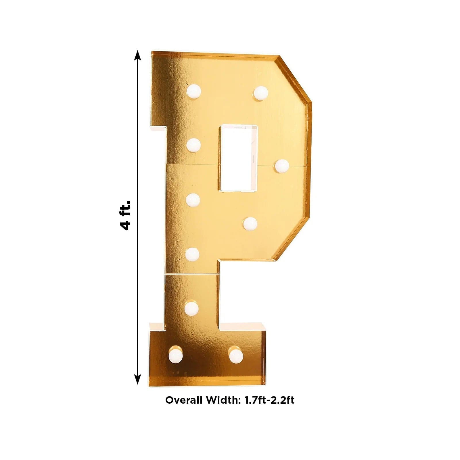 4ft Lighted Pre-Cut Foam Board LED Marquee Letter - Gold