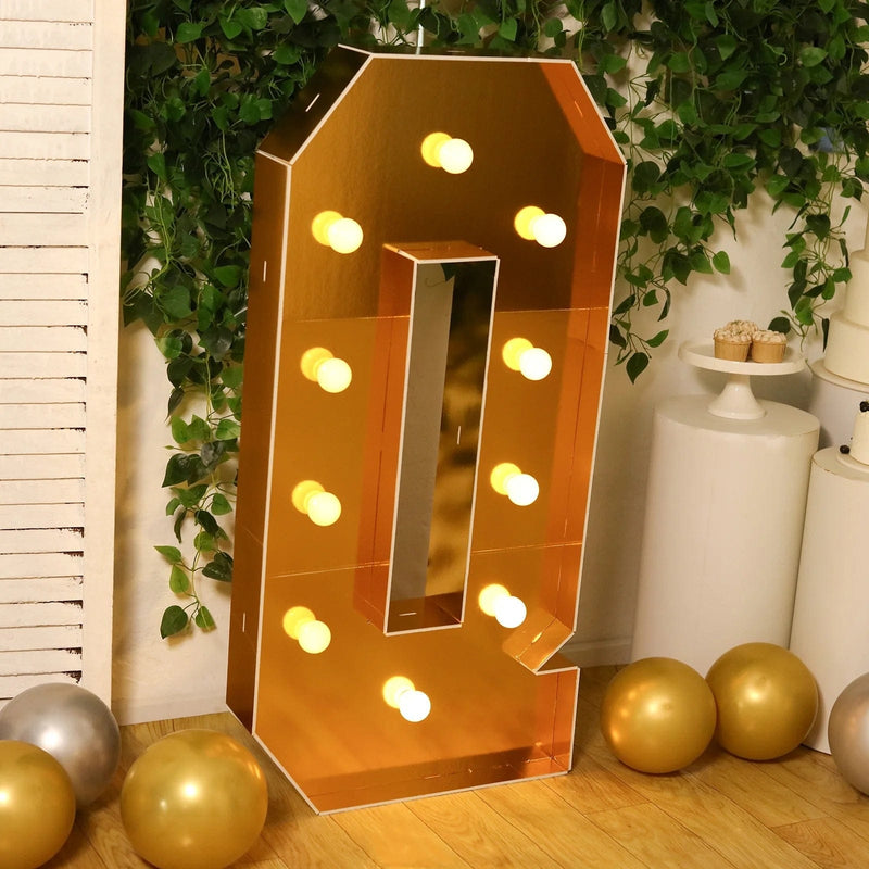 4ft Lighted Pre-Cut Foam Board LED Marquee Letter - Gold