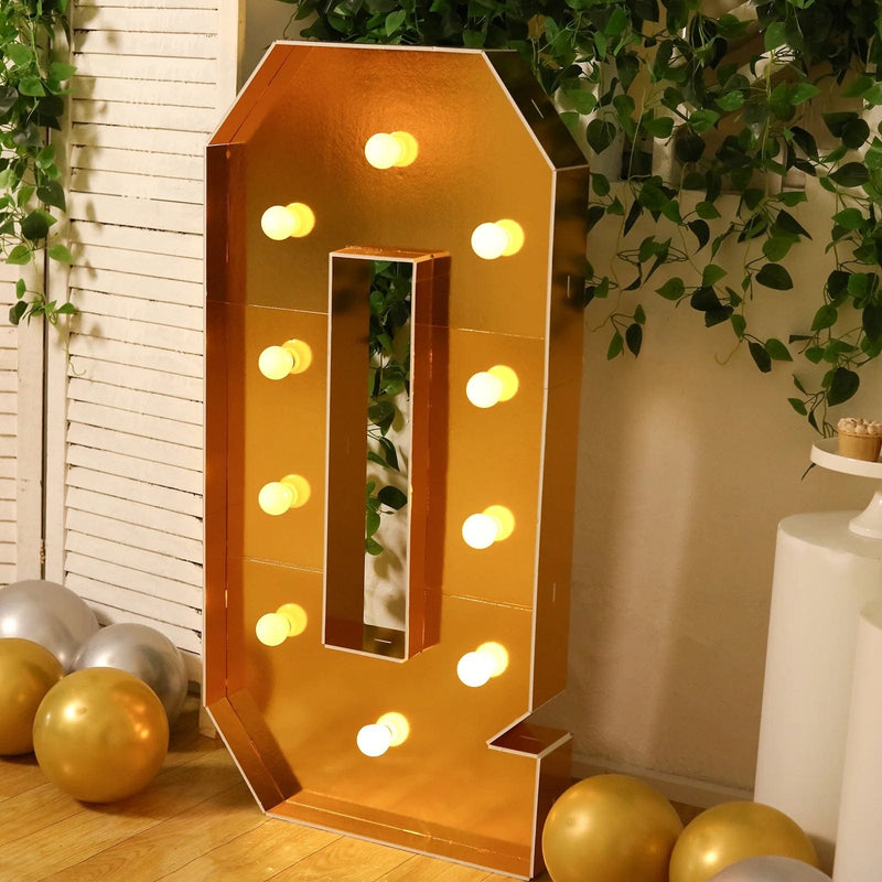 4ft Lighted Pre-Cut Foam Board LED Marquee Letter - Gold