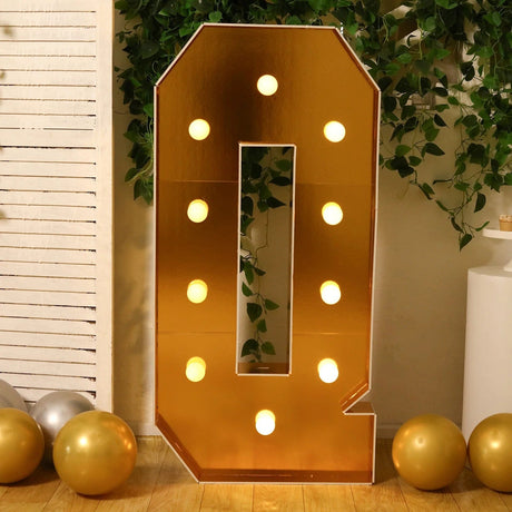 4ft Lighted Pre-Cut Foam Board LED Marquee Letter - Gold