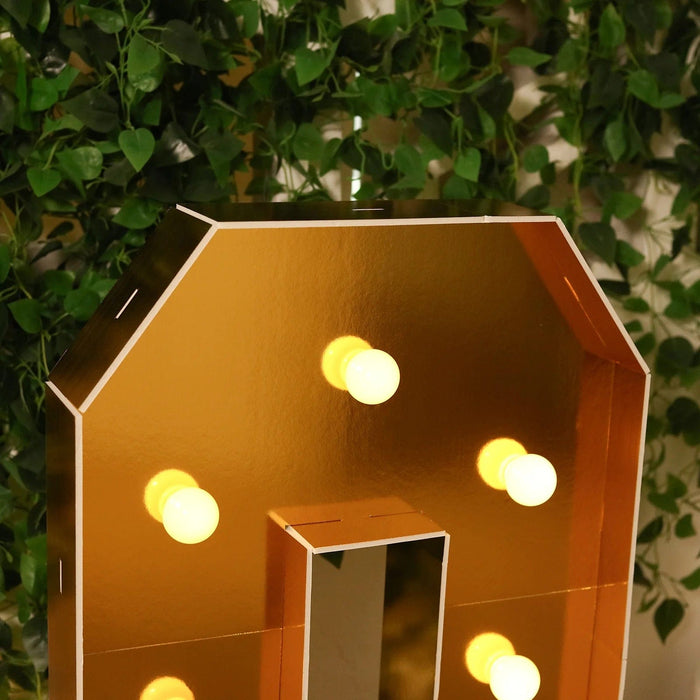 4ft Lighted Pre-Cut Foam Board LED Marquee Letter - Gold