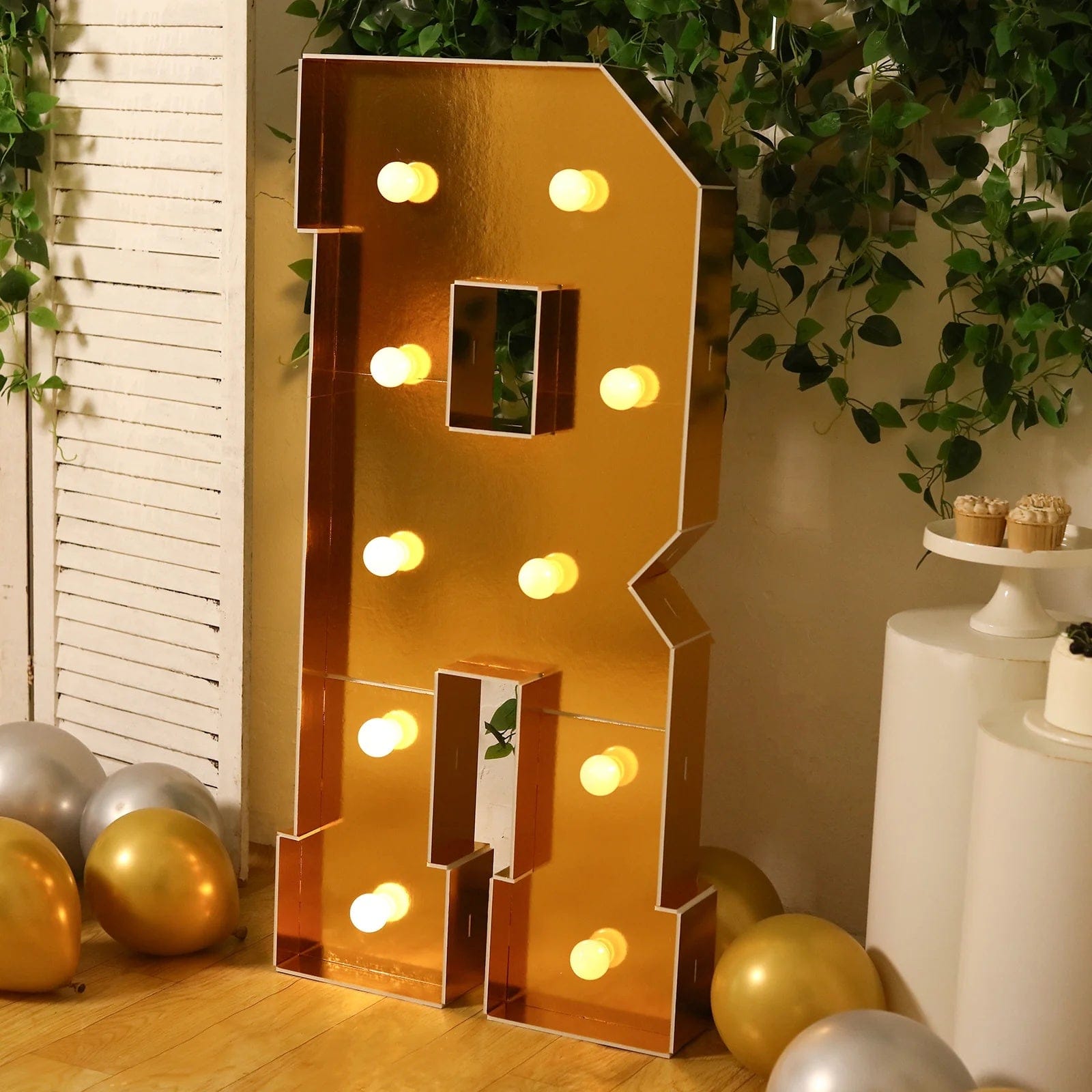 4ft Lighted Pre-Cut Foam Board LED Marquee Letter - Gold