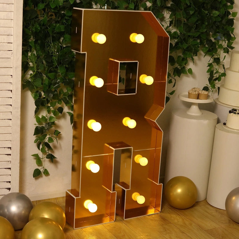 4ft Lighted Pre-Cut Foam Board LED Marquee Letter - Gold