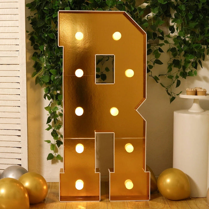 4ft Lighted Pre-Cut Foam Board LED Marquee Letter - Gold