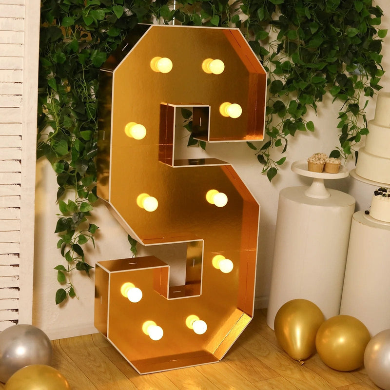 4ft Lighted Pre-Cut Foam Board LED Marquee Letter - Gold