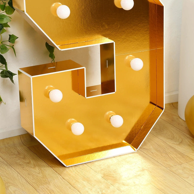 4ft Lighted Pre-Cut Foam Board LED Marquee Letter - Gold