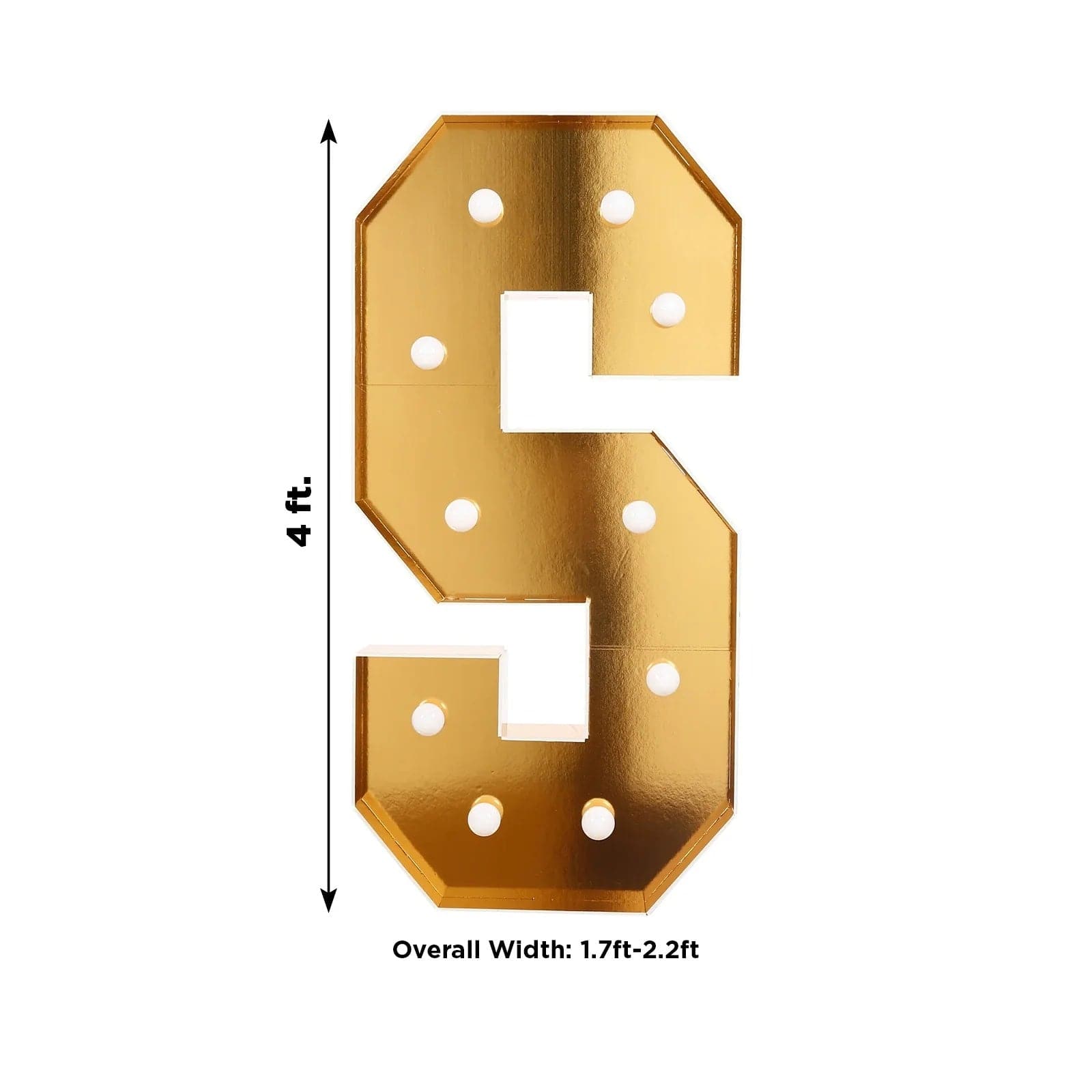 4ft Lighted Pre-Cut Foam Board LED Marquee Letter - Gold