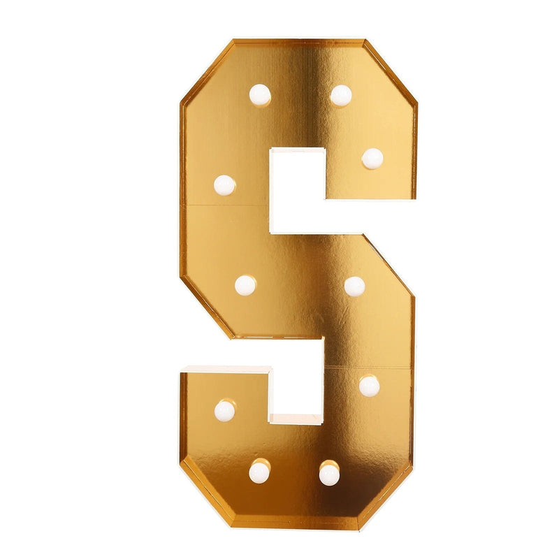 4ft Lighted Pre-Cut Foam Board LED Marquee Letter - Gold