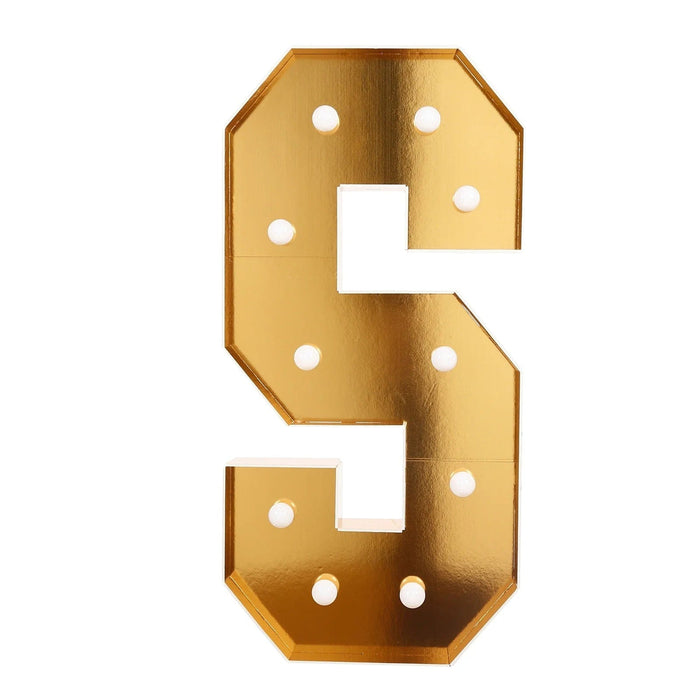 4ft Lighted Pre-Cut Foam Board LED Marquee Letter - Gold