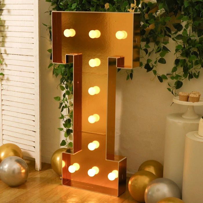 4ft Lighted Pre-Cut Foam Board LED Marquee Letter - Gold