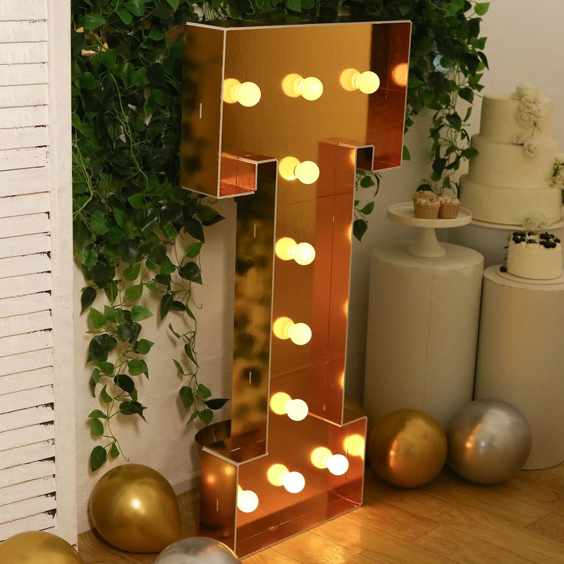 4ft Lighted Pre-Cut Foam Board LED Marquee Letter - Gold