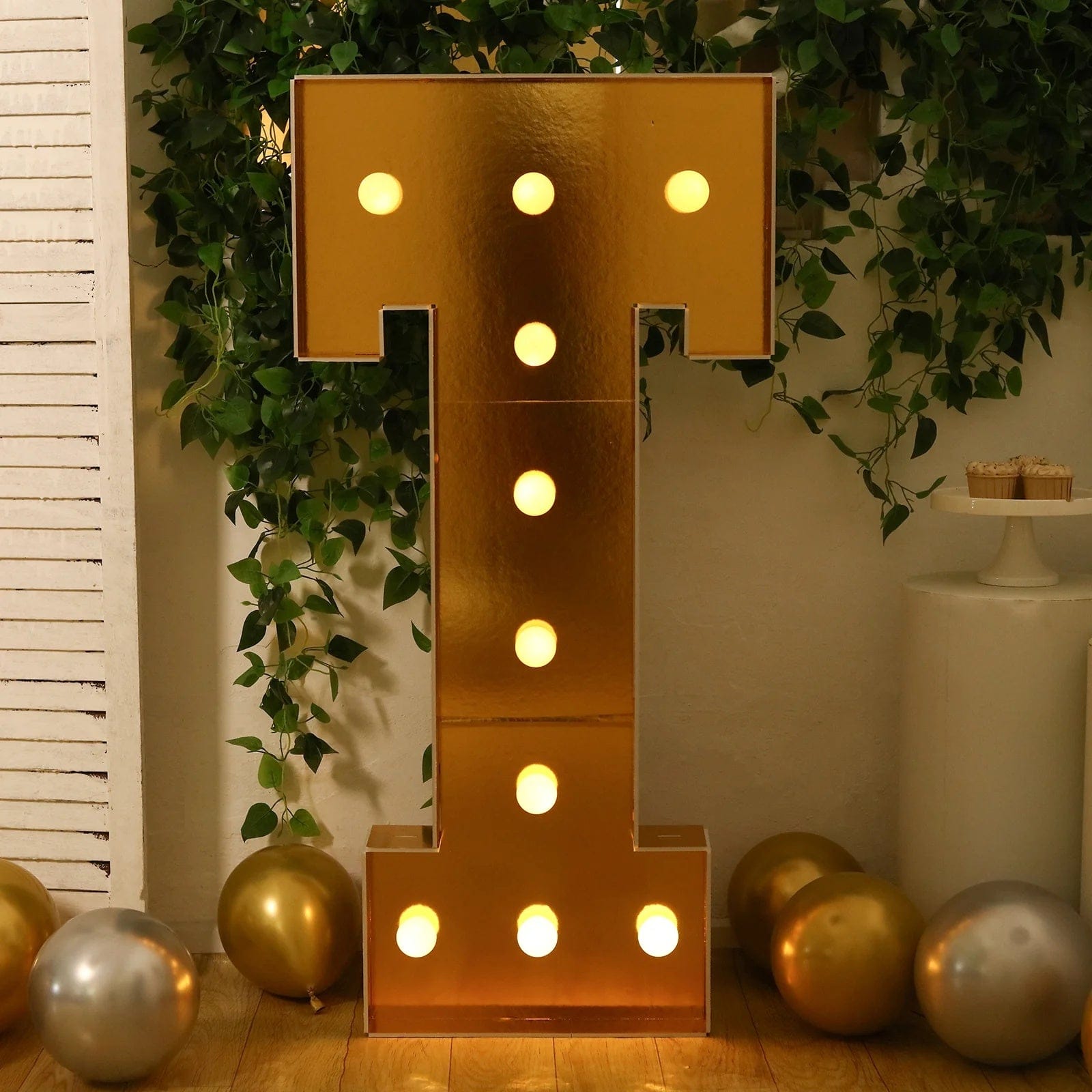4ft Lighted Pre-Cut Foam Board LED Marquee Letter - Gold