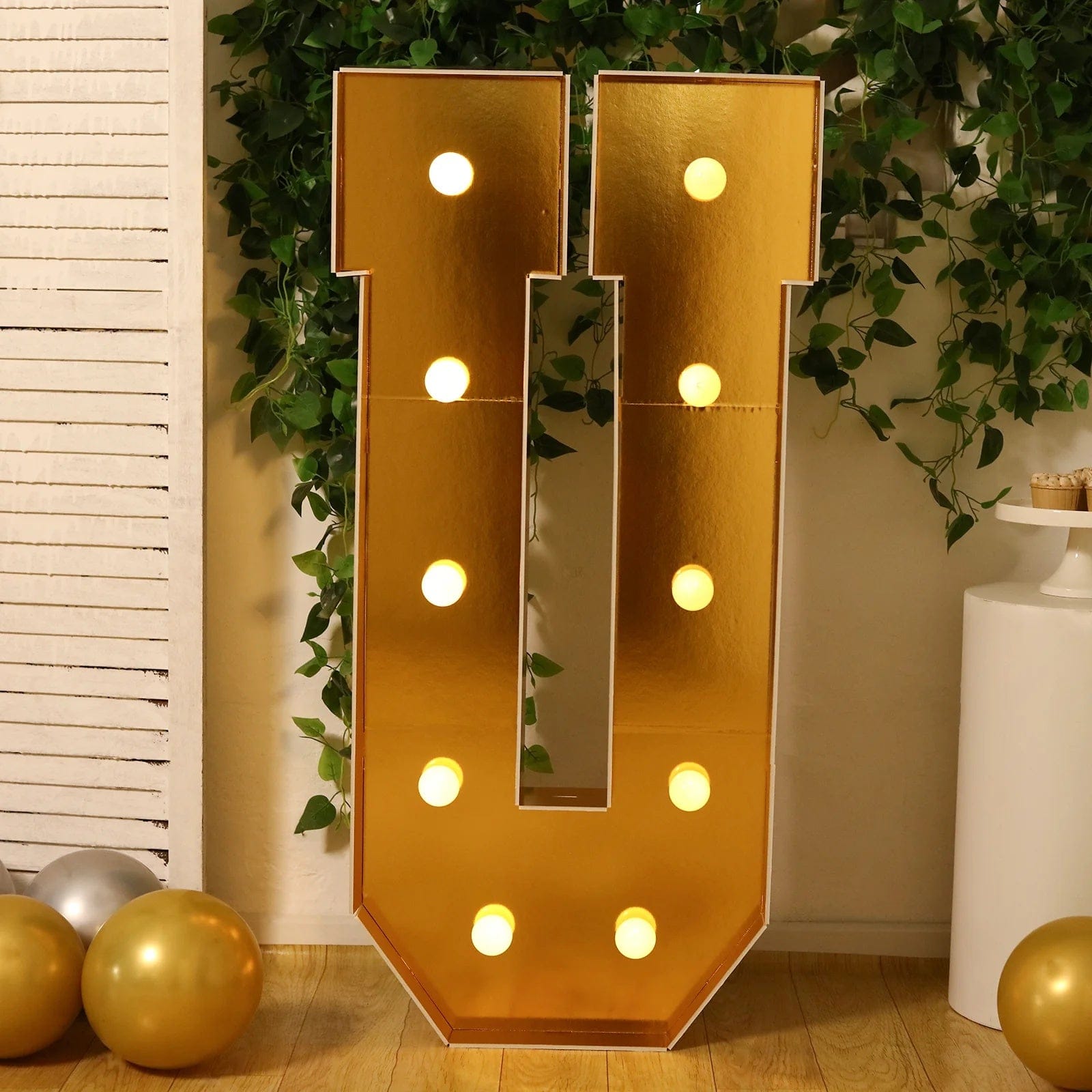 4ft Lighted Pre-Cut Foam Board LED Marquee Letter - Gold