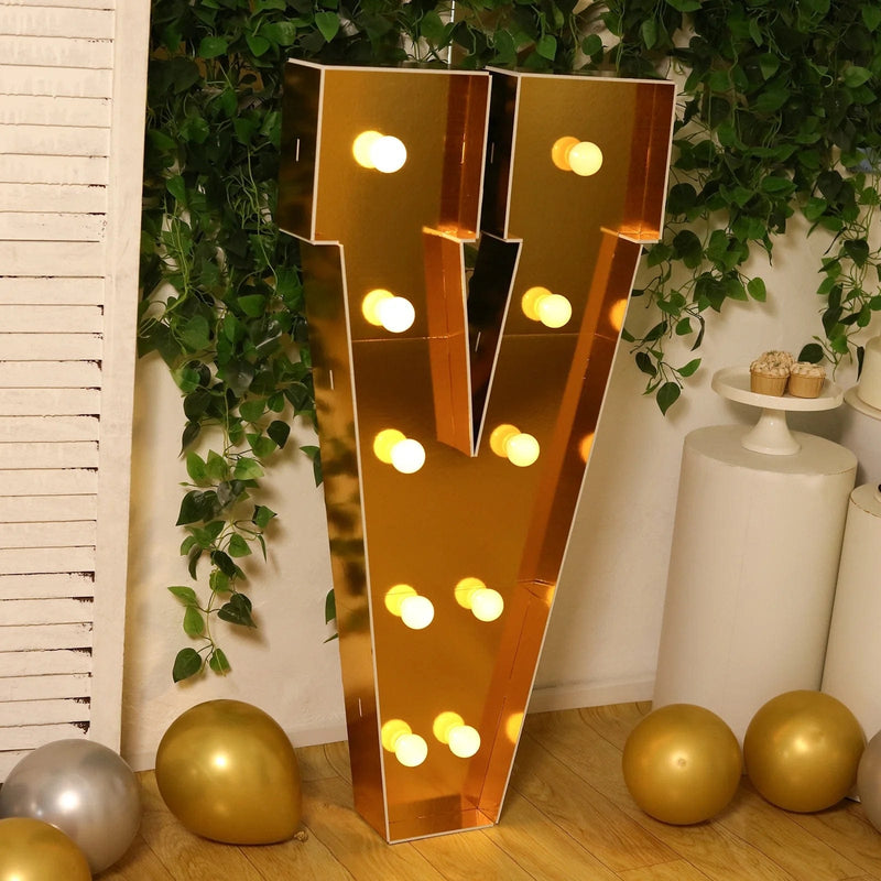 4ft Lighted Pre-Cut Foam Board LED Marquee Letter - Gold