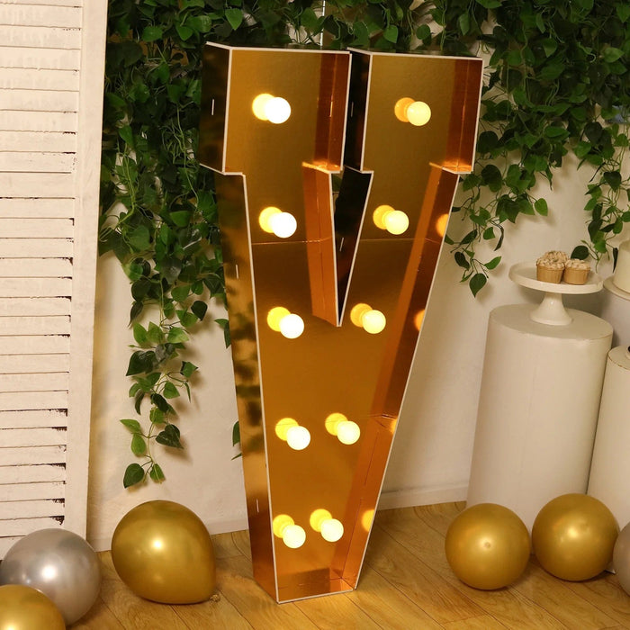 4ft Lighted Pre-Cut Foam Board LED Marquee Letter - Gold