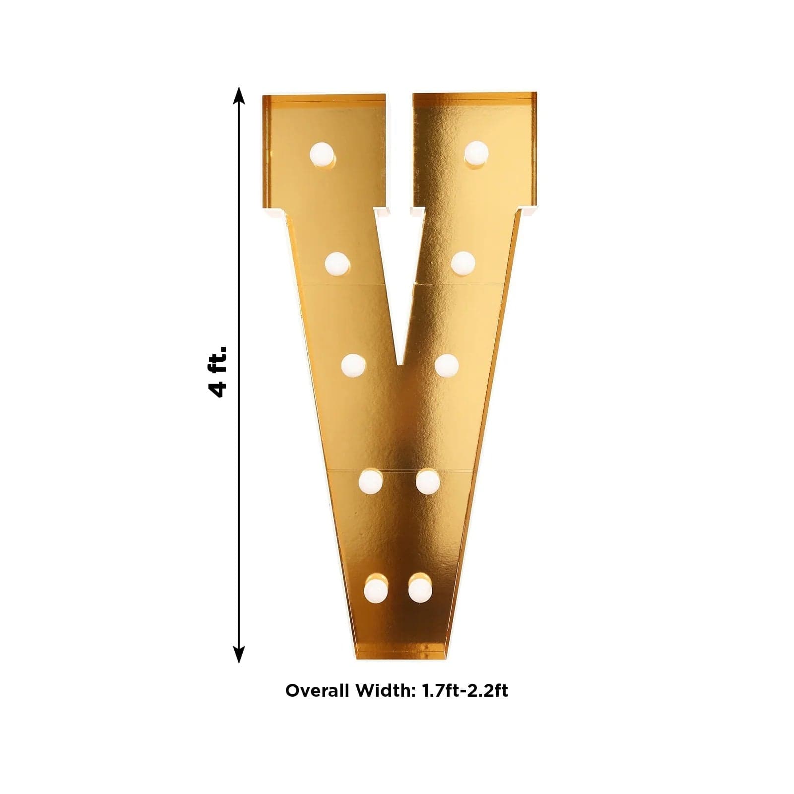 4ft Lighted Pre-Cut Foam Board LED Marquee Letter - Gold