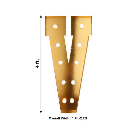 4ft Lighted Pre-Cut Foam Board LED Marquee Letter - Gold