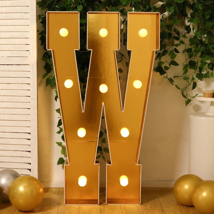 4ft Lighted Pre-Cut Foam Board LED Marquee Letter - Gold