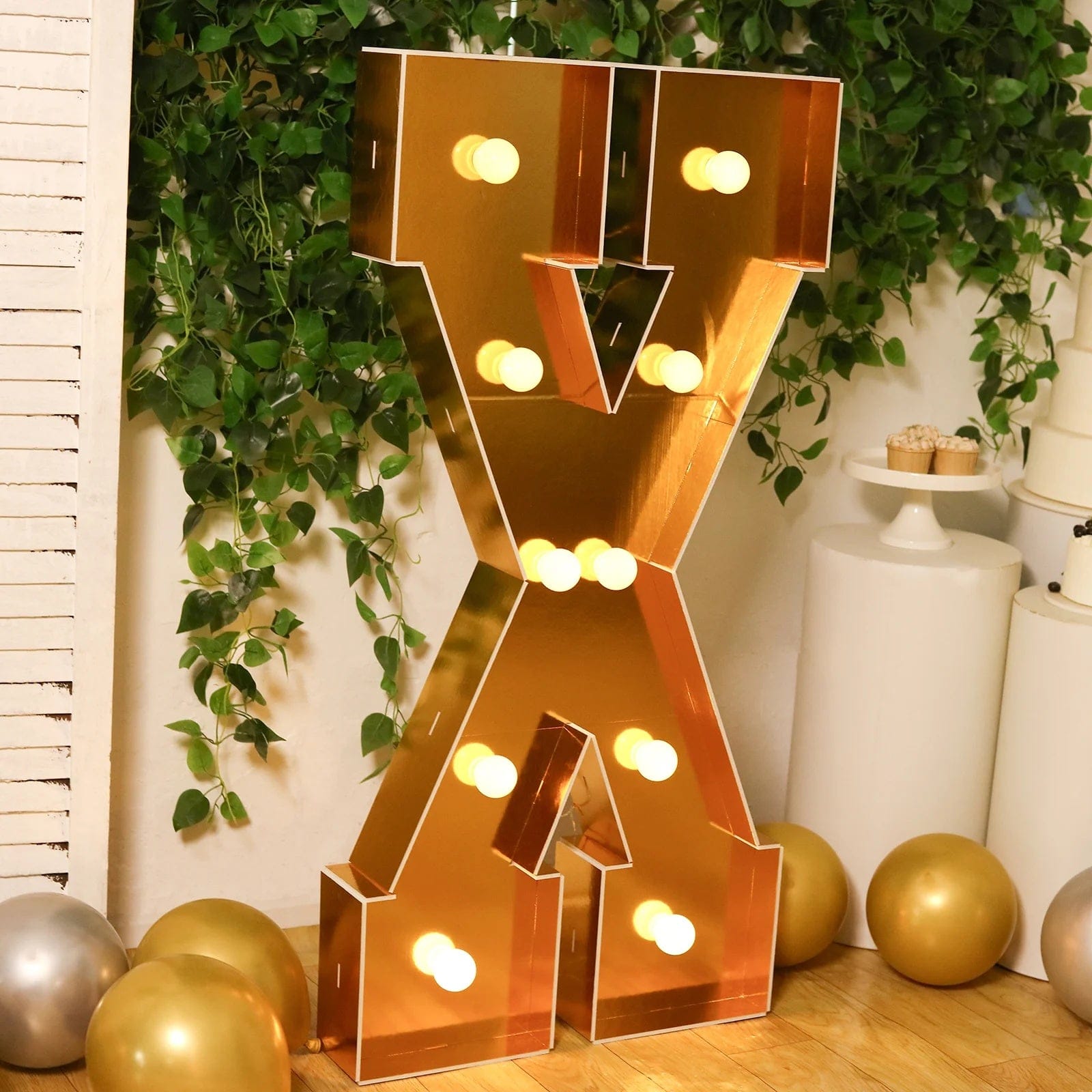 4ft Lighted Pre-Cut Foam Board LED Marquee Letter - Gold