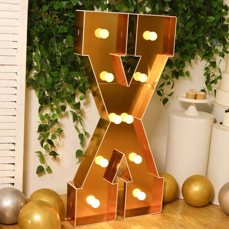 4ft Lighted Pre-Cut Foam Board LED Marquee Letter - Gold