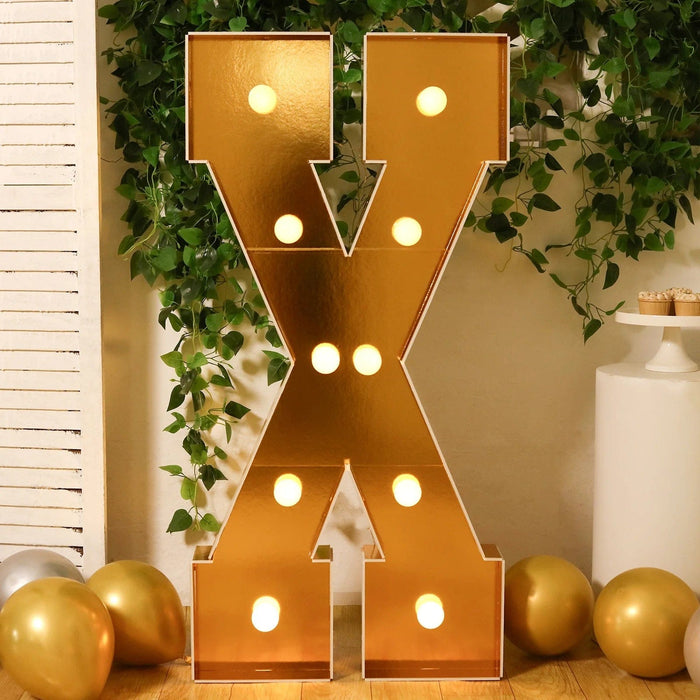 4ft Lighted Pre-Cut Foam Board LED Marquee Letter - Gold