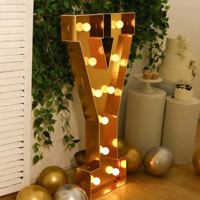 4ft Lighted Pre-Cut Foam Board LED Marquee Letter - Gold