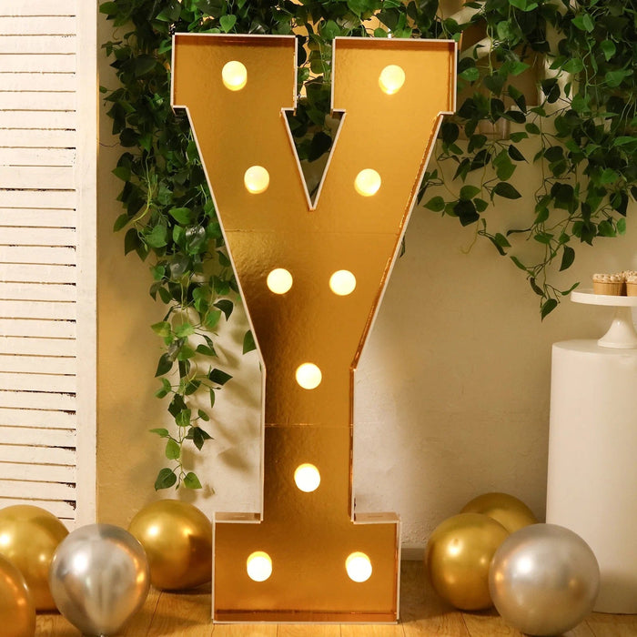 4ft Lighted Pre-Cut Foam Board LED Marquee Letter - Gold