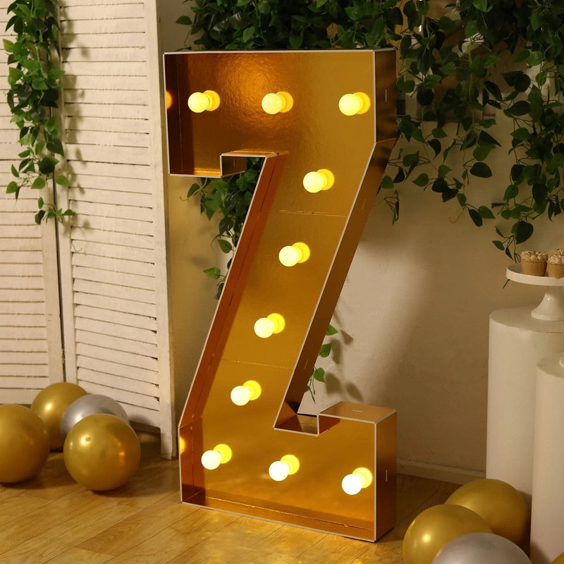 4ft Lighted Pre-Cut Foam Board LED Marquee Letter - Gold