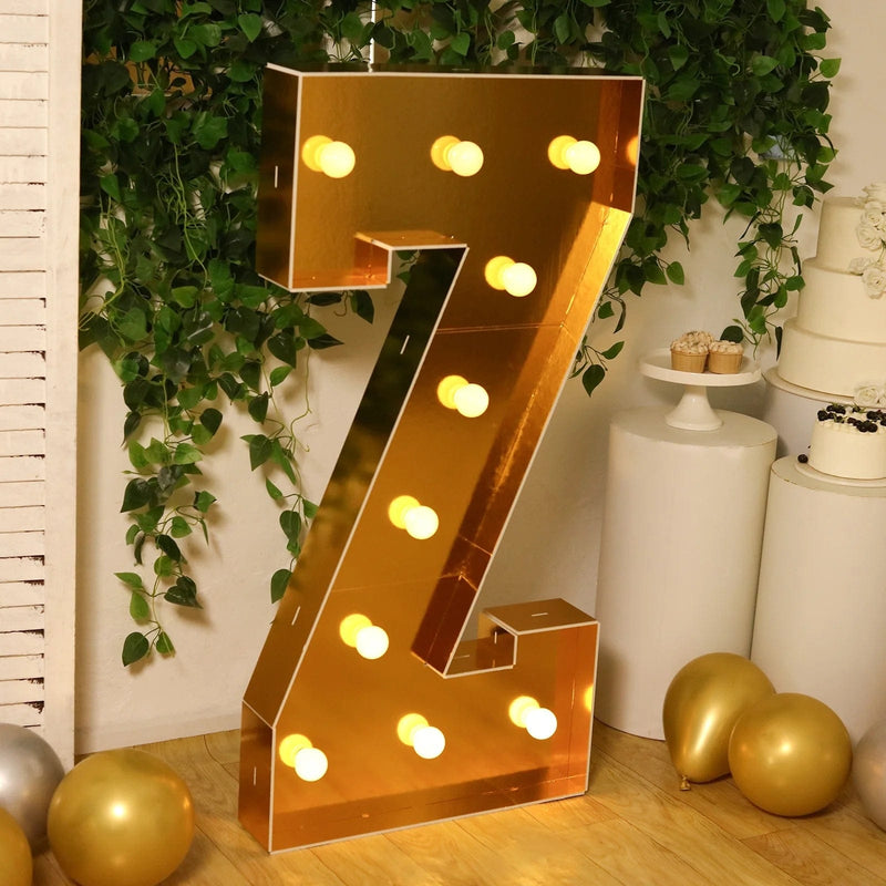 4ft Lighted Pre-Cut Foam Board LED Marquee Letter - Gold