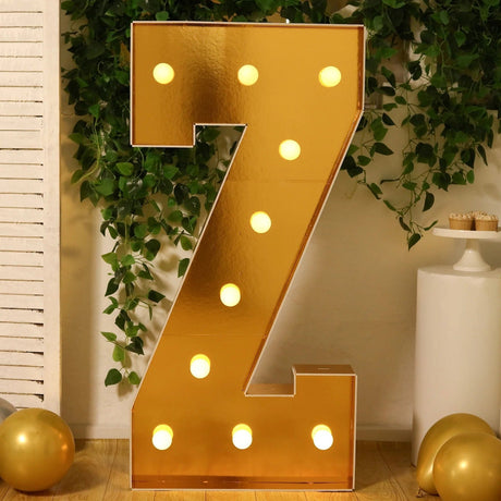 4ft Lighted Pre-Cut Foam Board LED Marquee Letter - Gold
