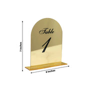 Acrylic Mirror Arch Table Numbers 1-10 - Gold FAV_BOARDTN_ACRY01_5X7_GOLD1